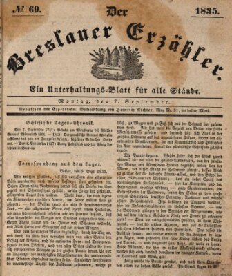 Der Breslauer Erzähler Montag 7. September 1835