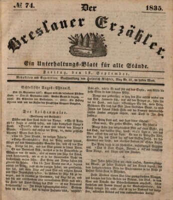 Der Breslauer Erzähler Freitag 18. September 1835