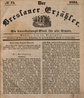 Der Breslauer Erzähler Montag 21. September 1835