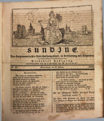 Sundine Freitag 15. Februar 1833