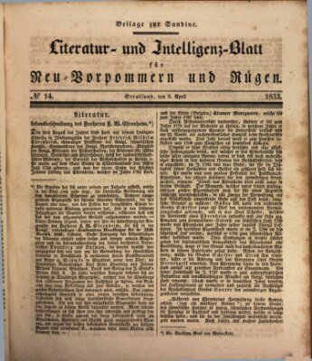 Sundine Freitag 5. April 1833