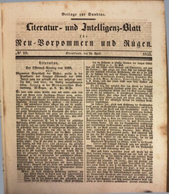 Sundine Mittwoch 24. April 1833