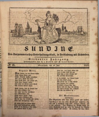 Sundine Freitag 14. Juni 1833