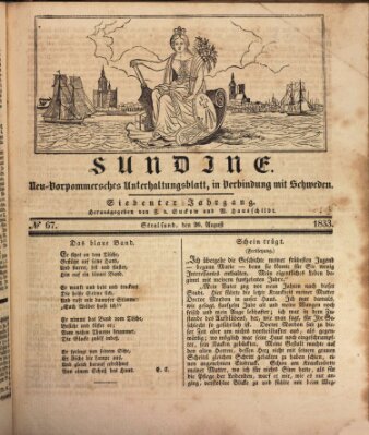 Sundine Montag 26. August 1833