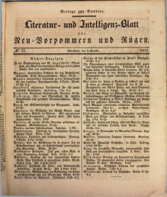 Sundine Montag 2. September 1833