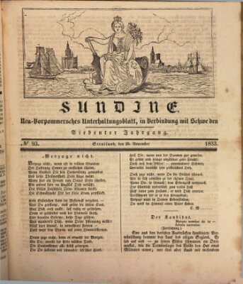 Sundine Montag 25. November 1833