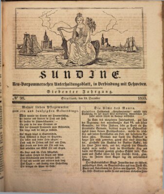 Sundine Freitag 13. Dezember 1833