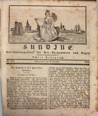 Sundine Montag 22. Dezember 1834