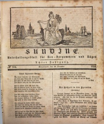 Sundine Montag 29. Dezember 1834