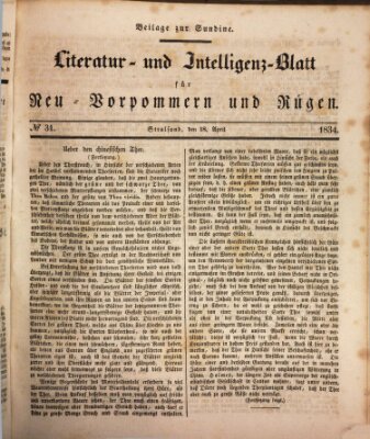 Sundine Freitag 18. April 1834