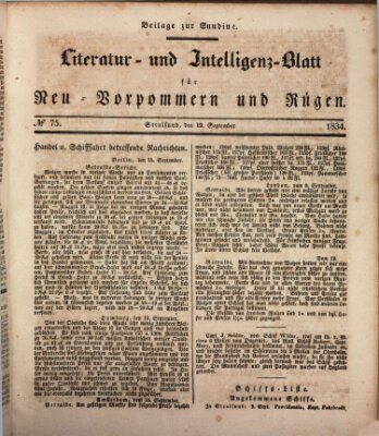 Sundine Freitag 19. September 1834