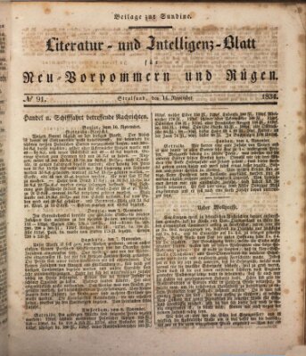 Sundine Freitag 14. November 1834