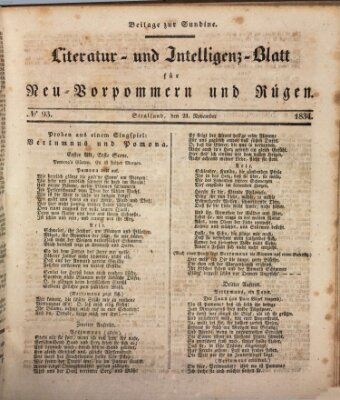 Sundine Freitag 21. November 1834