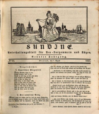 Sundine Freitag 7. August 1835