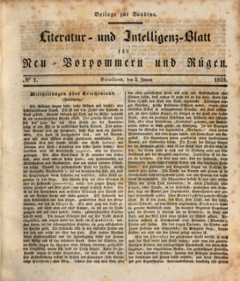 Sundine Freitag 2. Januar 1835