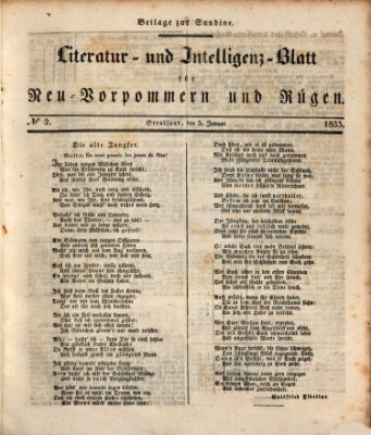 Sundine Montag 5. Januar 1835