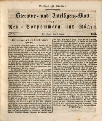 Sundine Freitag 9. Januar 1835