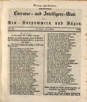 Sundine Montag 3. August 1835