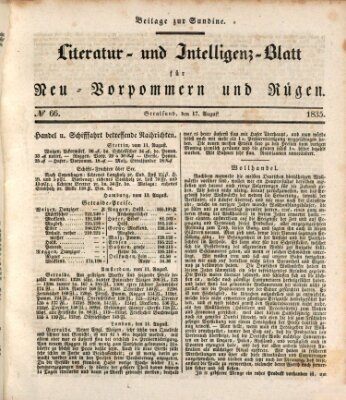 Sundine Montag 17. August 1835