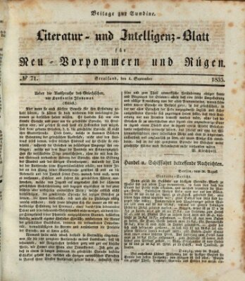 Sundine Freitag 4. September 1835