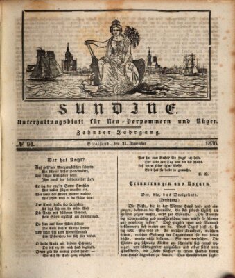 Sundine Montag 21. November 1836