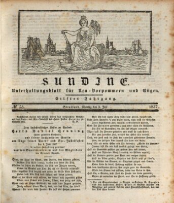 Sundine Montag 3. Juli 1837