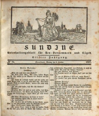 Sundine Montag 2. Oktober 1837