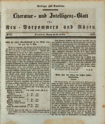 Sundine Montag 30. Oktober 1837