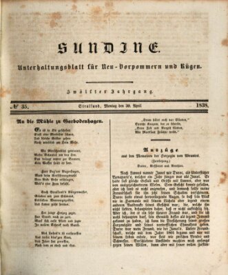 Sundine Montag 30. April 1838