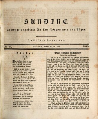 Sundine Montag 11. Juni 1838