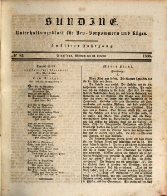 Sundine Mittwoch 31. Oktober 1838