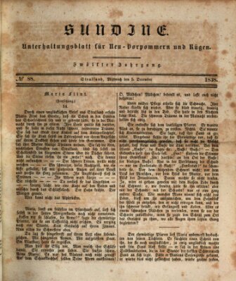 Sundine Mittwoch 5. Dezember 1838