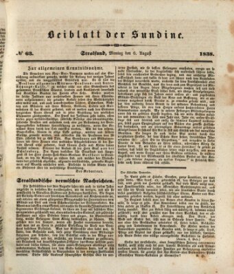 Sundine Montag 6. August 1838