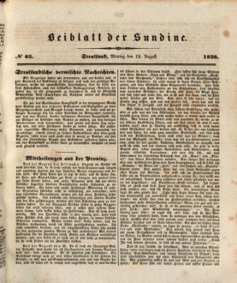 Sundine Montag 13. August 1838