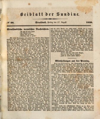 Sundine Freitag 17. August 1838