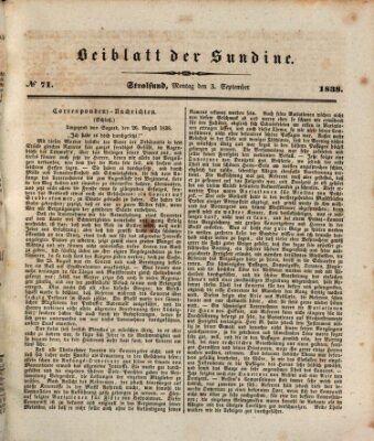 Sundine Montag 3. September 1838