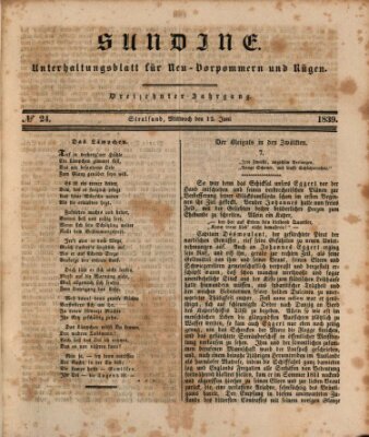 Sundine Mittwoch 12. Juni 1839