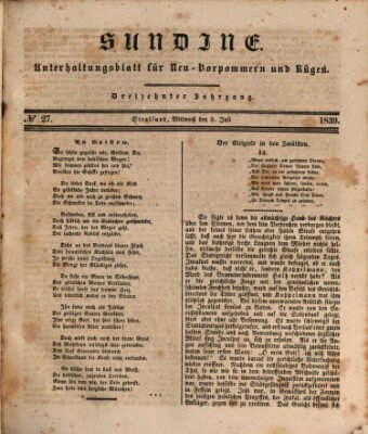 Sundine Mittwoch 3. Juli 1839