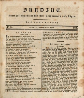 Sundine Mittwoch 21. August 1839