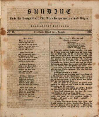 Sundine Mittwoch 4. September 1839