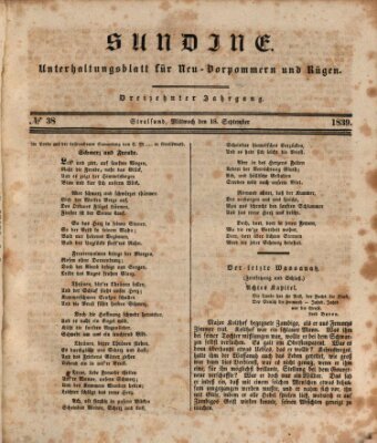 Sundine Mittwoch 18. September 1839