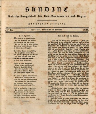 Sundine Mittwoch 20. November 1839