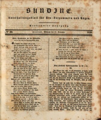 Sundine Mittwoch 11. Dezember 1839