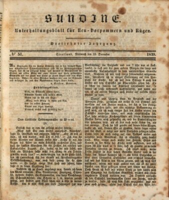 Sundine Mittwoch 18. Dezember 1839