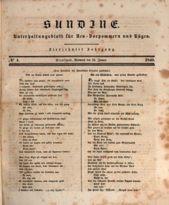 Sundine Mittwoch 22. Januar 1840