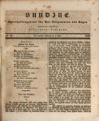 Sundine Mittwoch 4. März 1840