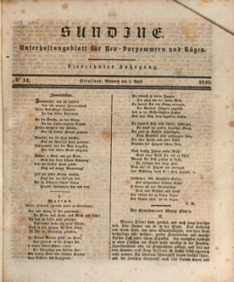 Sundine Mittwoch 1. April 1840