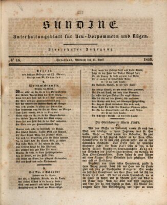 Sundine Mittwoch 15. April 1840