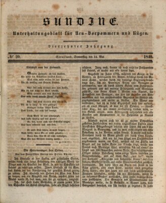 Sundine Donnerstag 14. Mai 1840