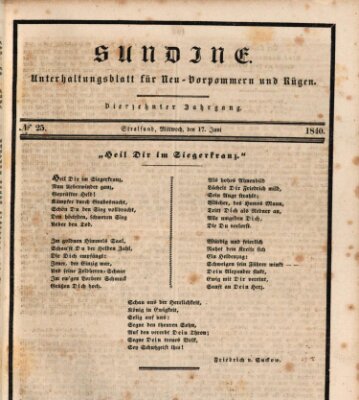 Sundine Mittwoch 17. Juni 1840